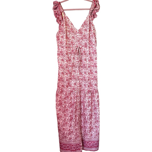 Faherty Hyland Dress in Sun Up Block Print Sz L - Picture 4 of 11